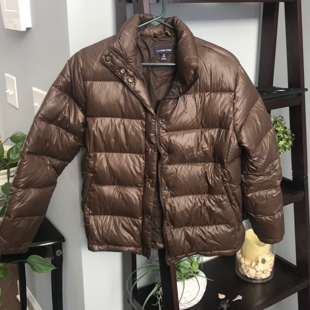 Lands End brown puffer jacket